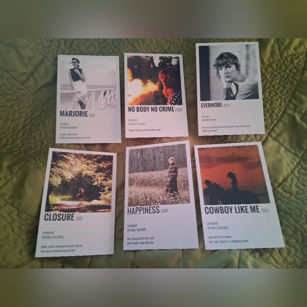 Set of Taylor Swift evermore Album Art Prints